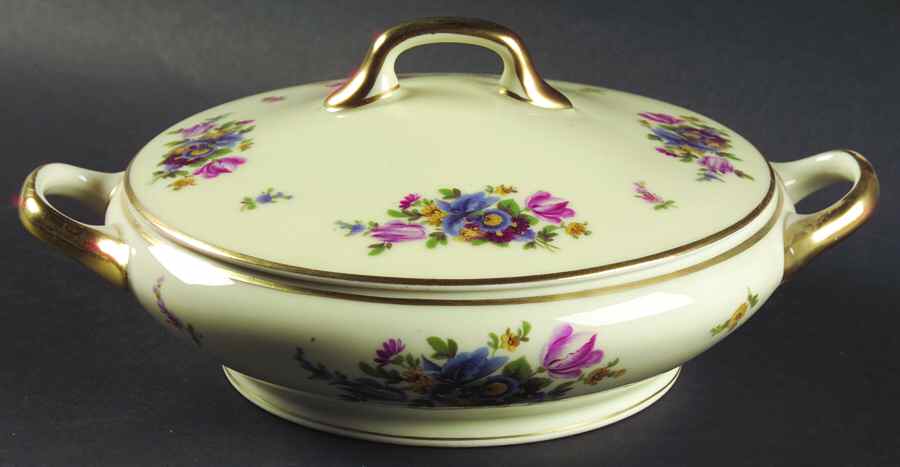 Meissen Round Covered Vegetable by Black Knight-1