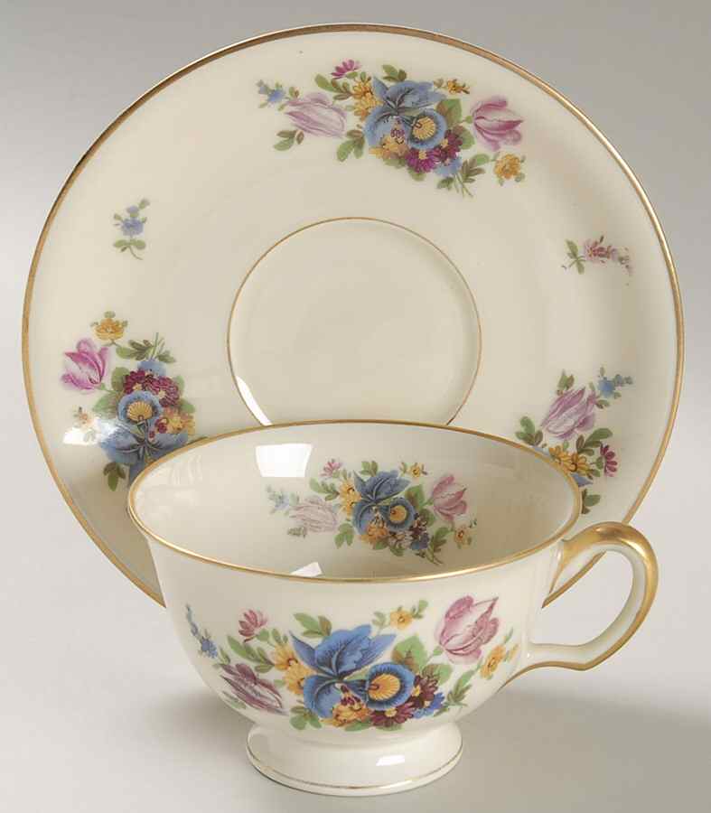 Meissen Footed Cup & Saucer Set by Black Knight-1