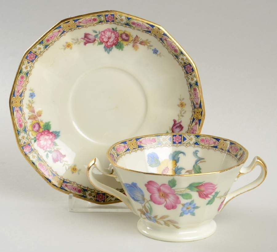 Palmero Footed Bouillon Cup & Saucer by Black Knight-1