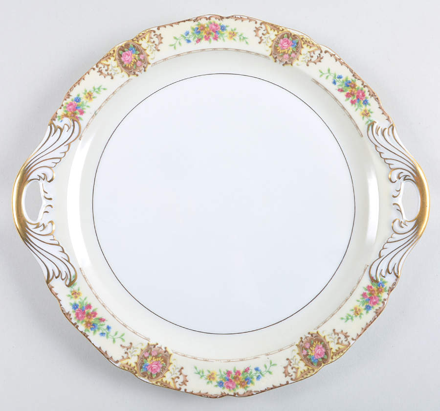 Patricia Brown Handled Cake Plate by Black Knight-1