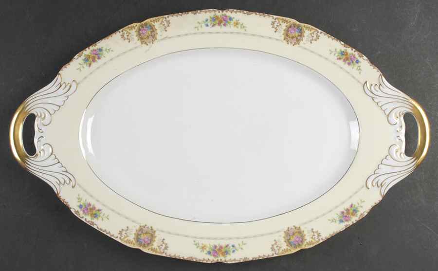 Patricia Brown 18" Oval Serving Platter by Black Knight-1