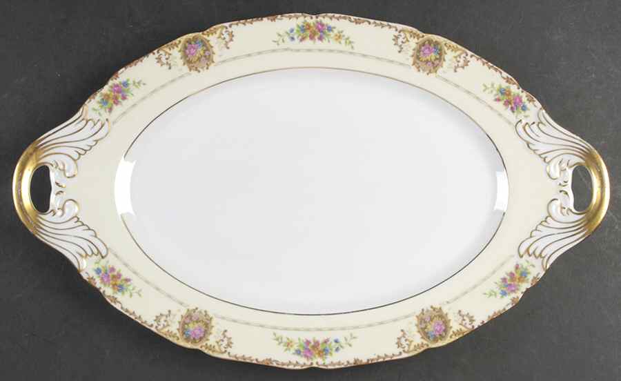 Patricia Brown 16" Oval Serving Platter by Black Knight-1