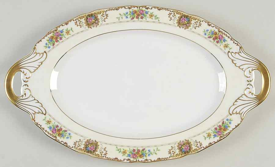 Patricia Brown 14" Oval Serving Platter by Black Knight-1