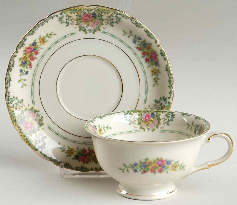 Princess Footed Cup & Saucer Set by Black Knight-1