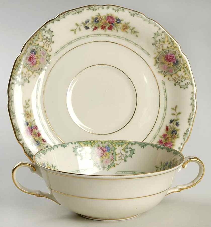Princess Flat Cream Soup Bowl & Saucer Set by Black Knight-1