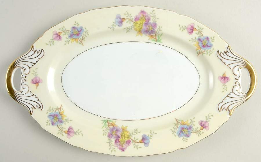 Rambler Rose 14" Oval Serving Platter by Black Knight-1