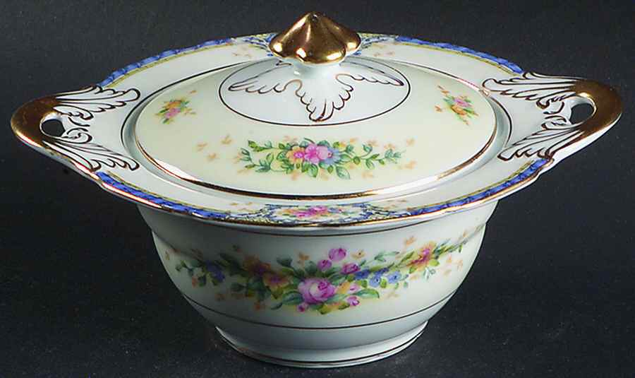 Rhoda Rhoda Blue Sugar Bowl & Lid by Black Knight-1