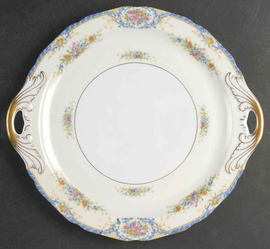Rhoda Rhoda Blue Handled Cake Plate by Black Knight-1
