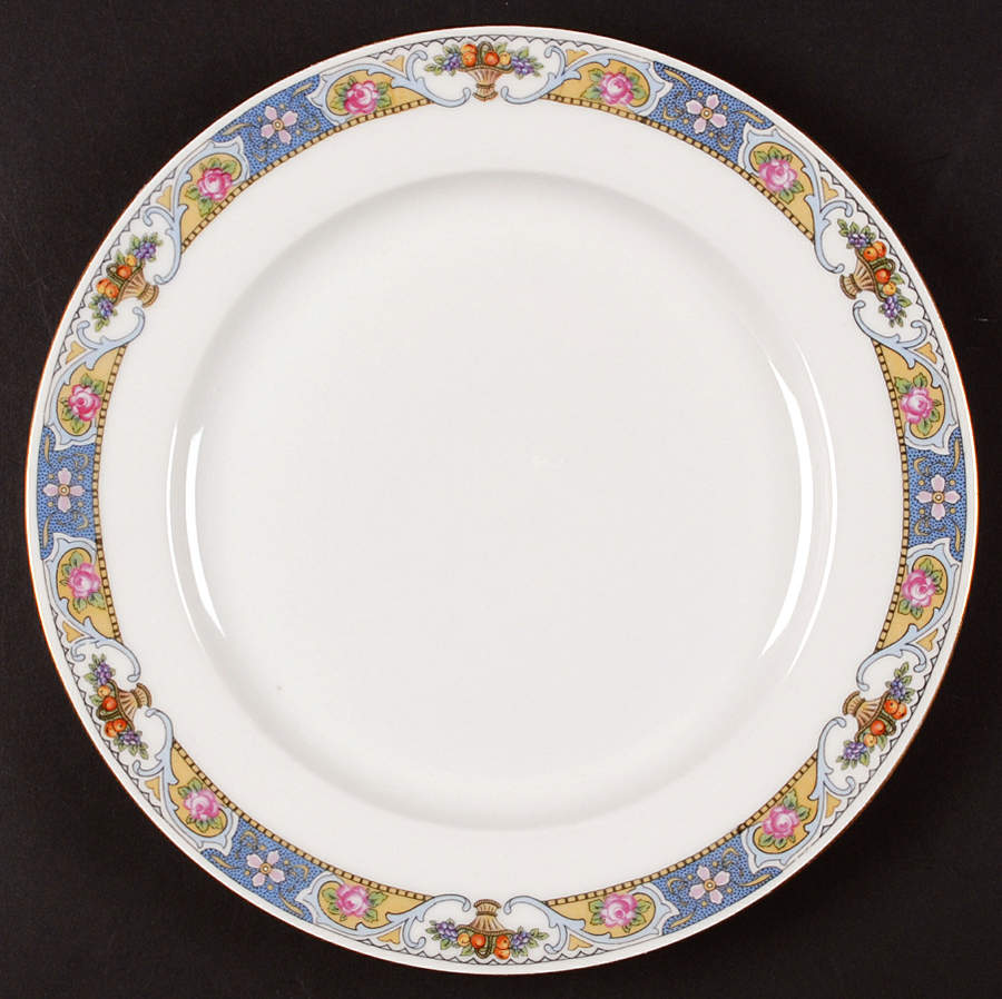 Rosari (Smooth, Fruit Basket, Blue) Dinner Plate by Black Knight-1