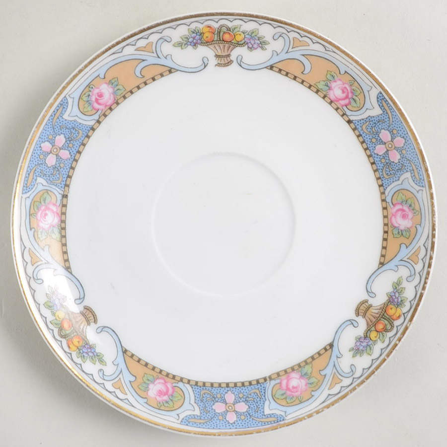 Rosari (Smooth, Fruit Basket, Blue) Saucer for Bouillon Cup by Black Knight-1