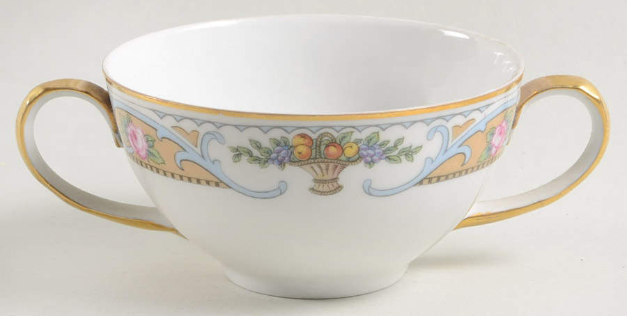 Rosari (Smooth, Fruit Basket, Blue) Flat Bouillon Cup by Black Knight-1