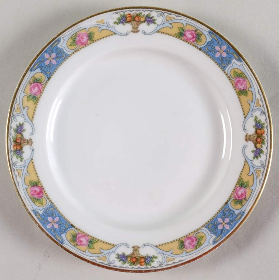 Rosari (Smooth, Fruit Basket, Blue) Bread & Butter Plate by Black Knight-1
