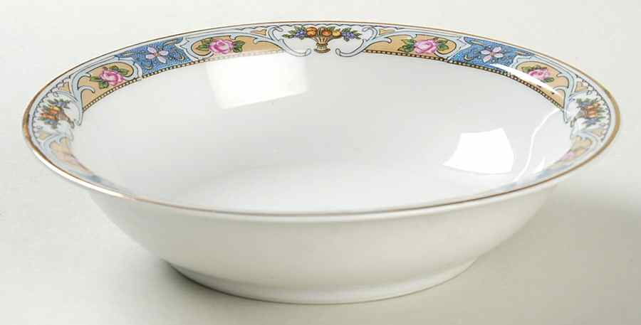 Rosari (Smooth, Fruit Basket, Blue) Coupe Cereal Bowl by Black Knight-1