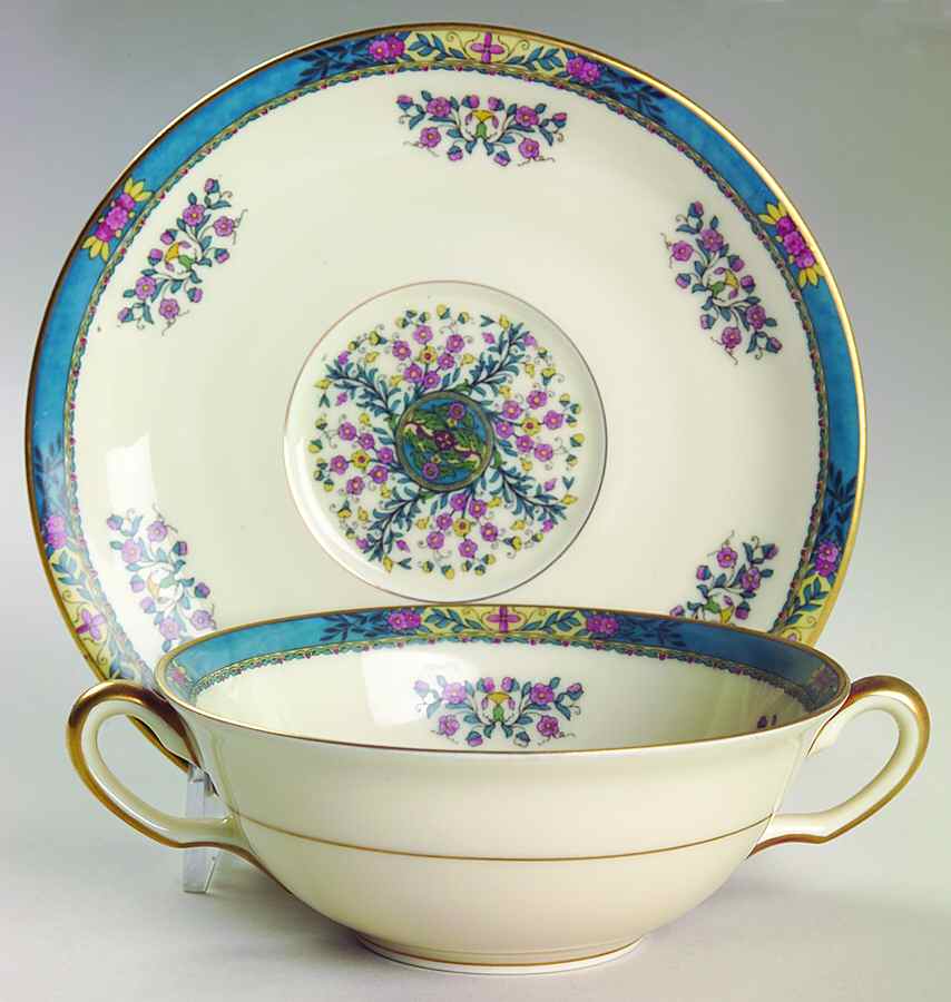 Tangiers Flat Cream Soup Bowl & Saucer Set by Black Knight-1