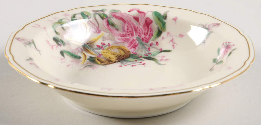 Tiger Lily Rim Fruit/Dessert (Sauce) Bowl by Black Knight-1