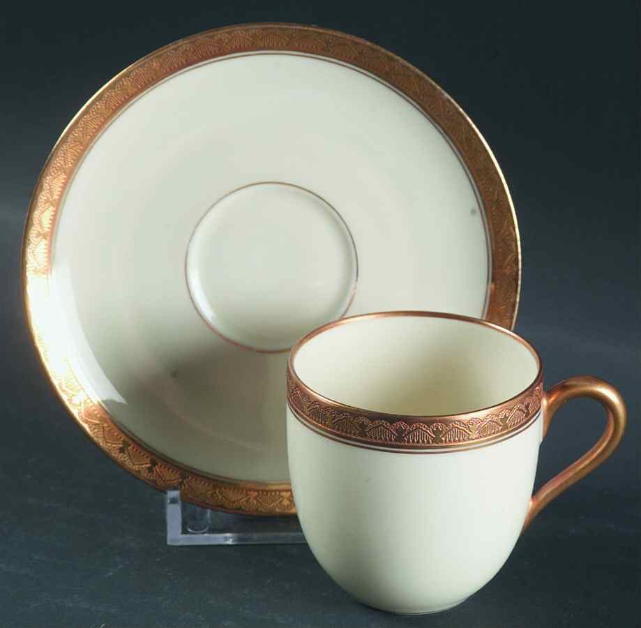 Trianon Flat Demitasse Cup & Saucer Set by Black Knight-1