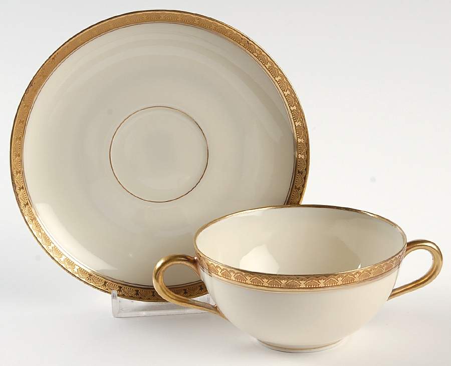 Trianon Flat Bouillon Cup & Saucer by Black Knight-1