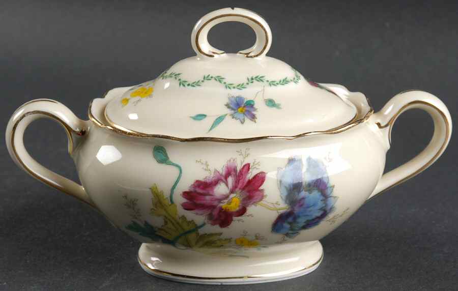 Wild Rose Sugar Bowl & Lid by Black Knight-1