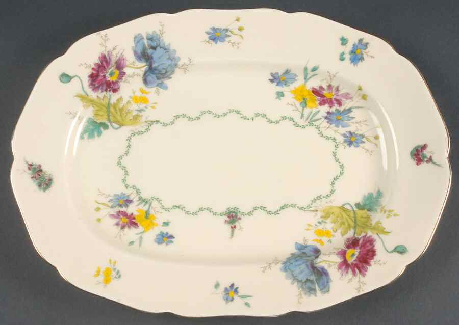 Wild Rose 14" Oval Serving Platter by Black Knight-1