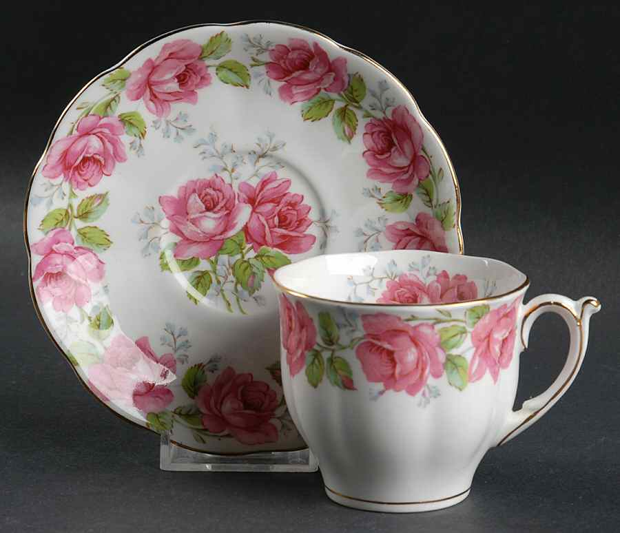 Lady Alexander Rose Flat Cup & Saucer Set by Bell China-1