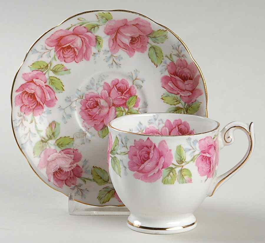 Lady Alexander Rose Footed Demitasse Cup & Saucer Set by Bell China-1