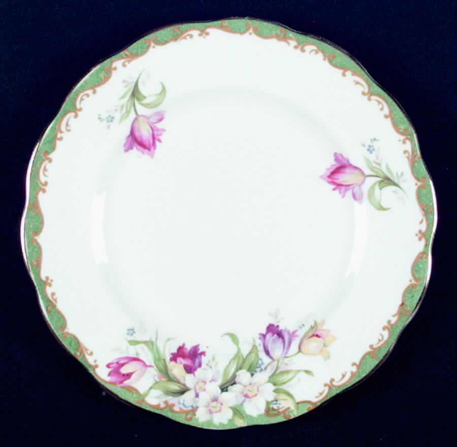 Narcissus Green Salad Plate by Bell China-1