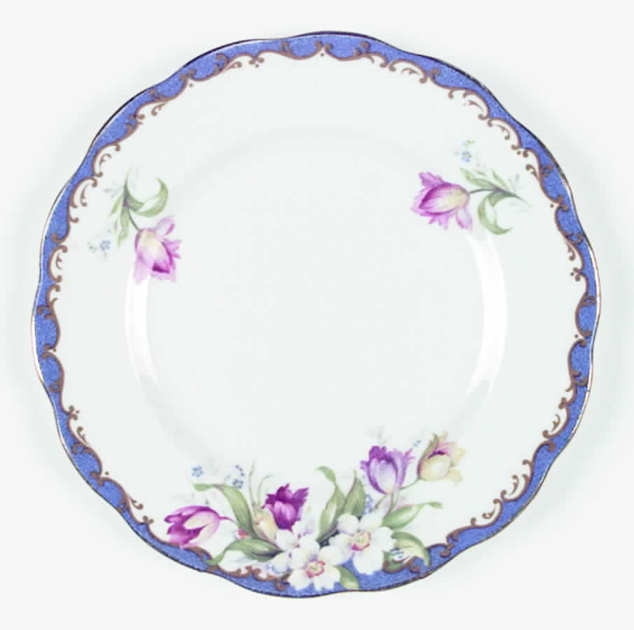 Narcissus (Blue) Salad Plate by Bell China-1