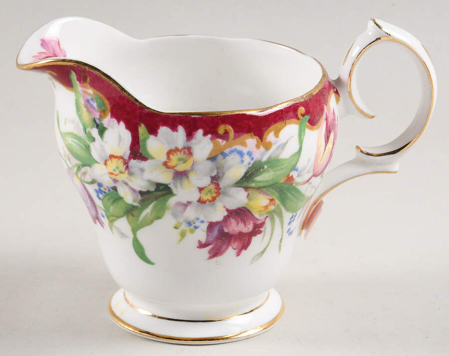 Narcissus (Maroon) Mini Creamer by Bell China-1