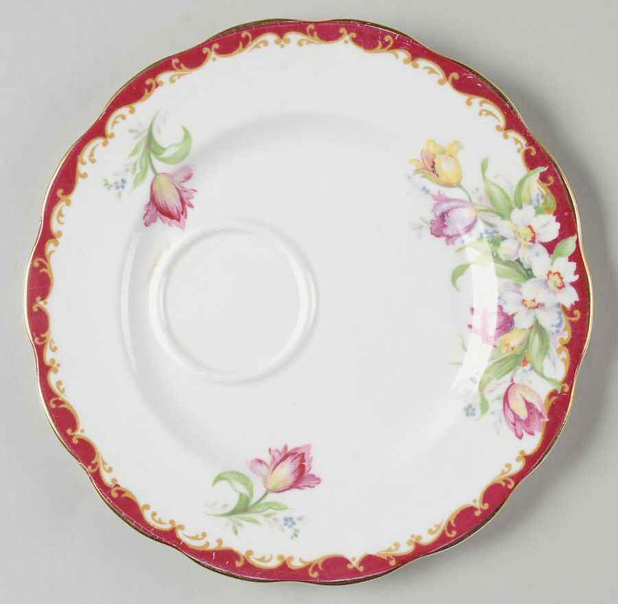Narcissus (Maroon) Snack Plate by Bell China-1