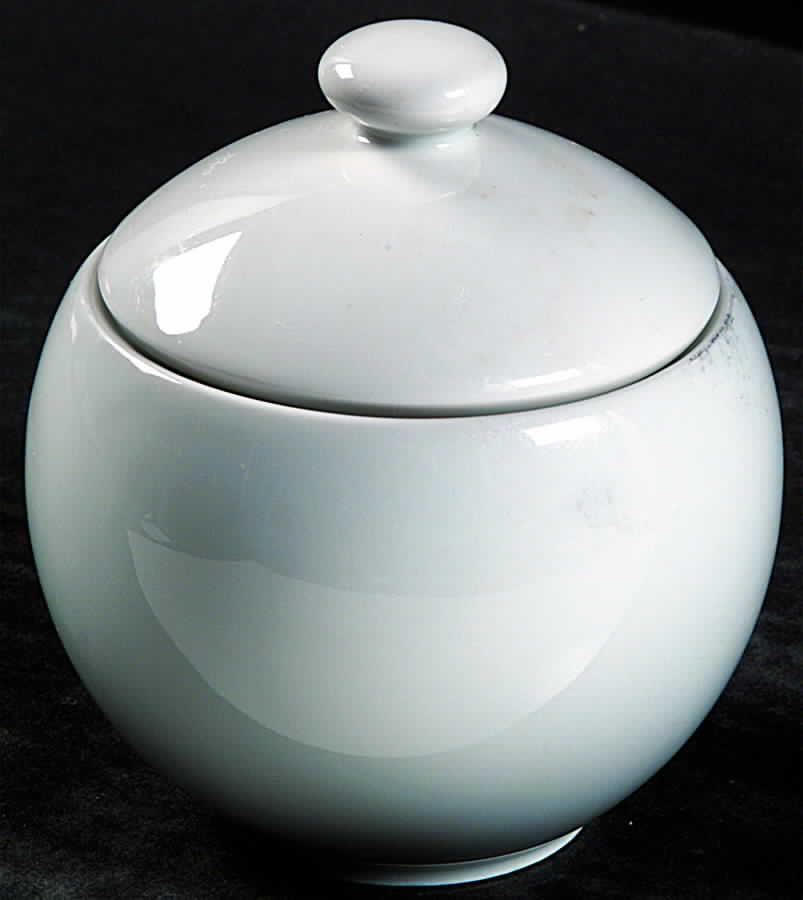 Athens White Sugar Bowl & Lid by Block-1