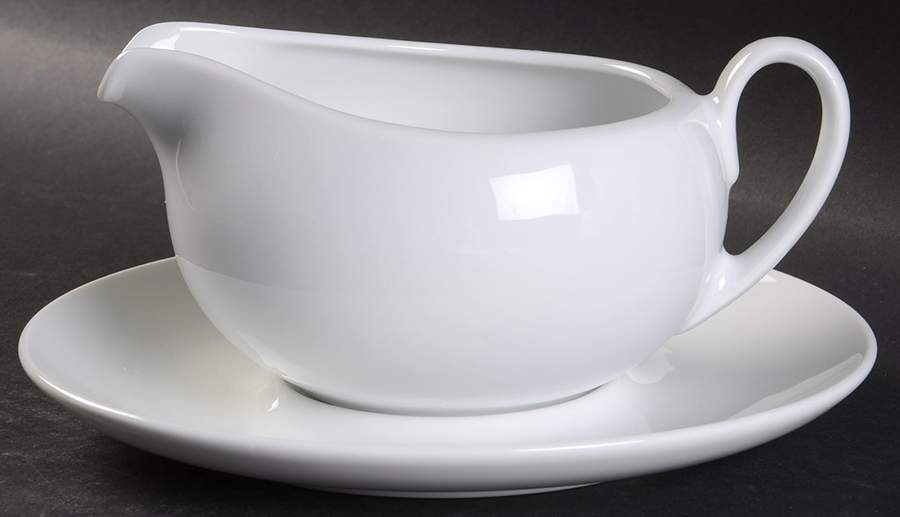 Athens White Gravy Boat & Underplate by Block-1