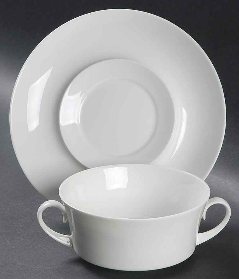 Blanco Flat Cream Soup Bowl & Saucer Set by Block-1