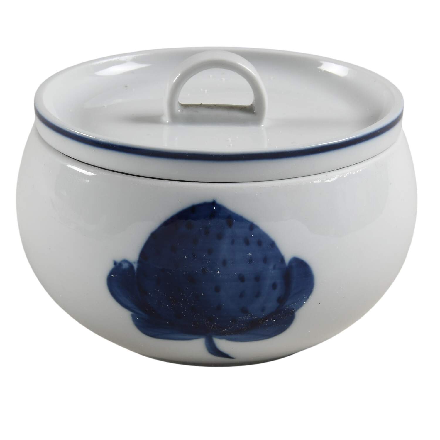 Blue Strawberries Sugar Bowl & Lid by Block-1