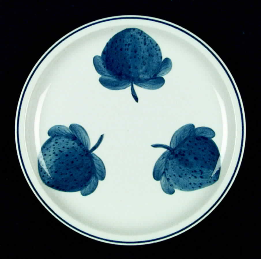 Blue Strawberries Salad Plate by Block-1