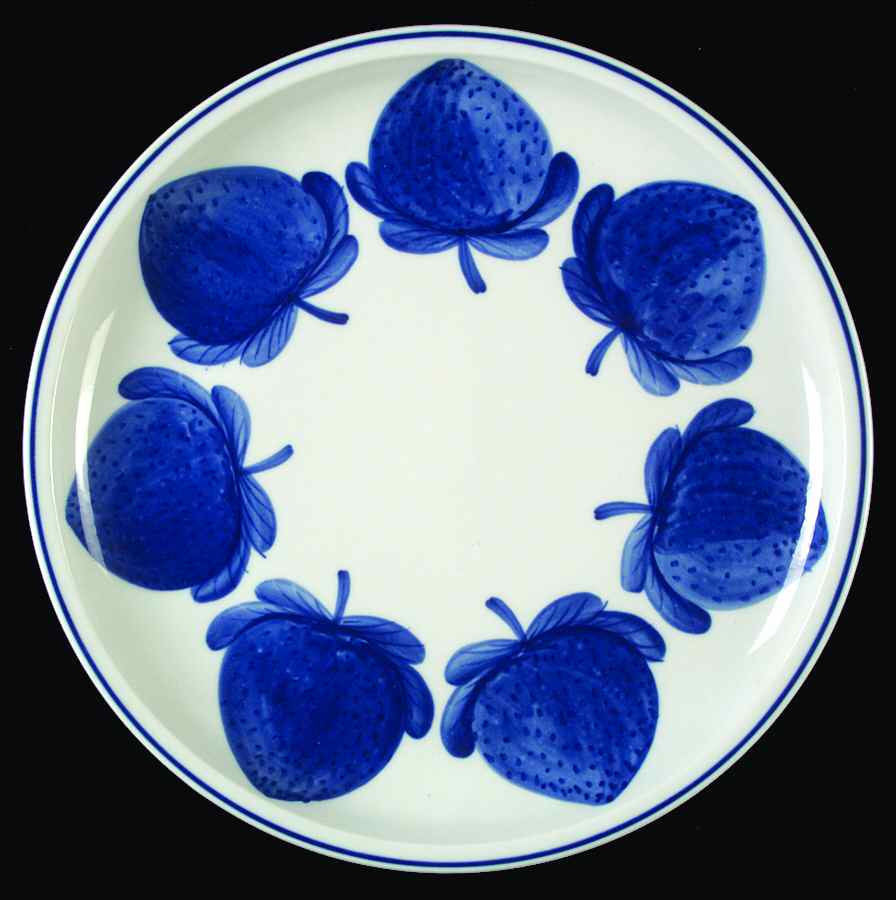 Blue Strawberries Dinner Plate by Block-1