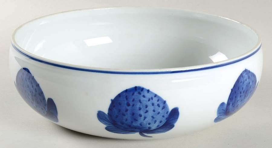 Blue Strawberries 8" Round Vegetable Bowl by Block-1