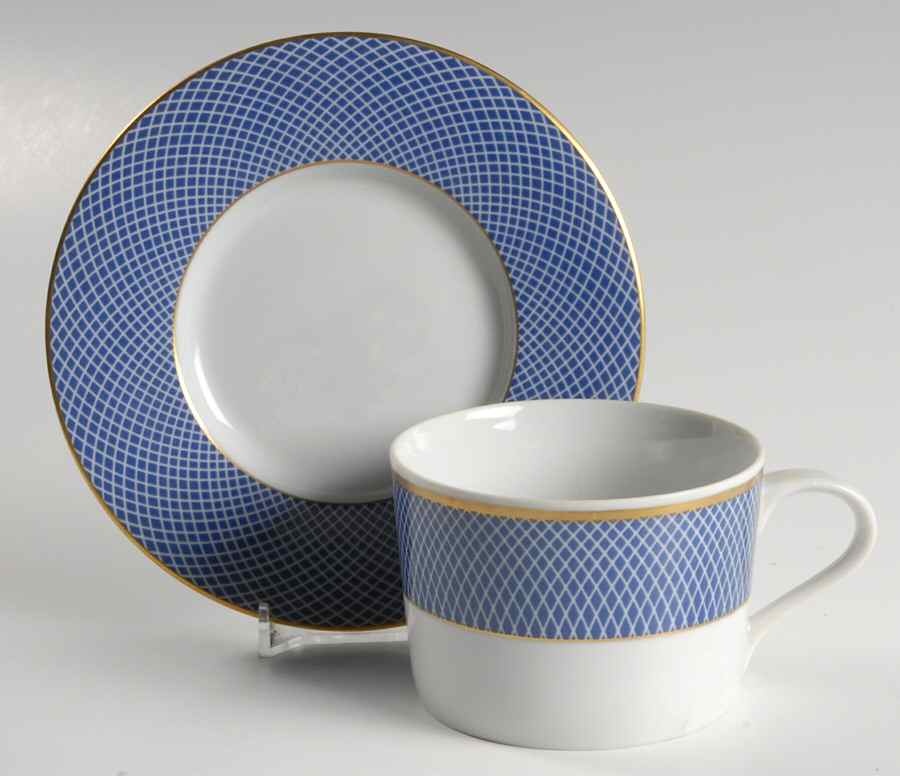 Blue Skies Flat Cup & Saucer Set by Block-1