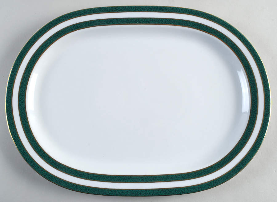 Carnegie Green 15" Oval Serving Platter by Block-1