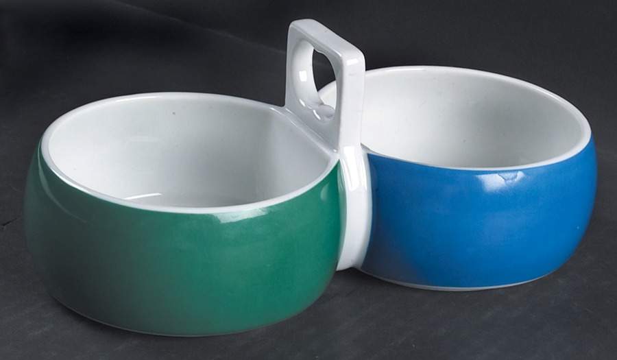 Chromatics Blue Green Divided Open Sauce Boat by Block-1