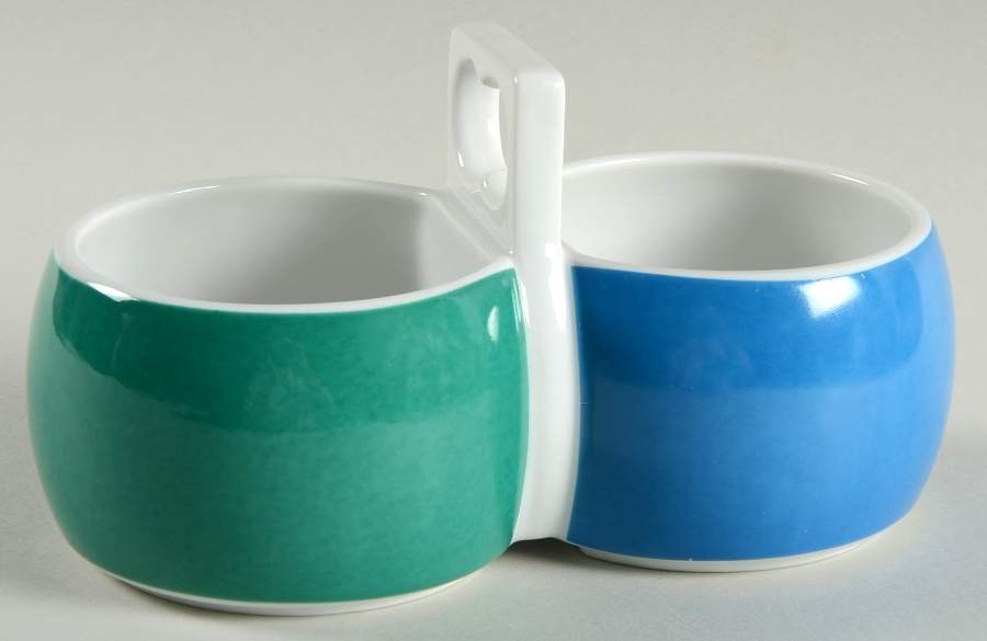Chromatics Blue Green Divided Open Sauce Boat by Block-1