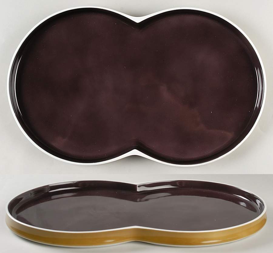 Chromatics Gold Brown 15" Oval Serving Platter by Block-1