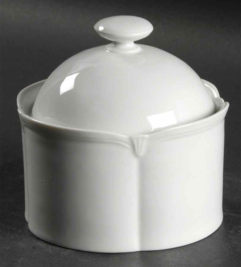 Classic White Sugar Bowl & Lid by Block-1