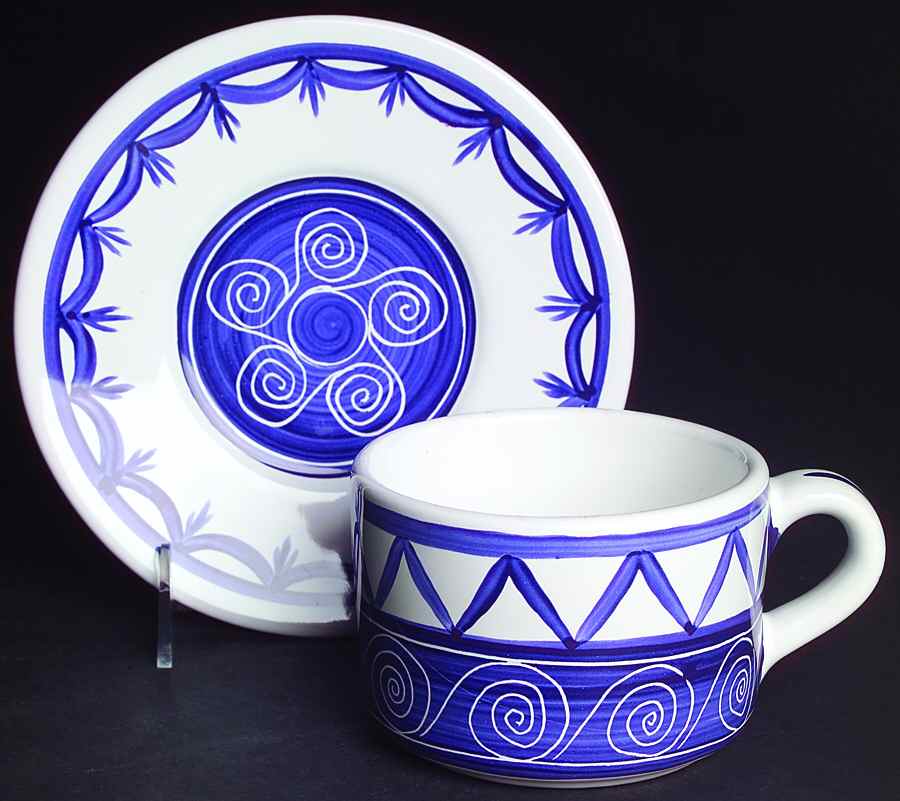 Cote D'Azur Flat Cup & Saucer Set by Block-1