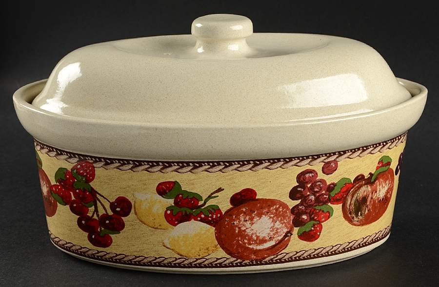 Country Orchard 1.5 Quart Oval Covered Casserole by Block-1
