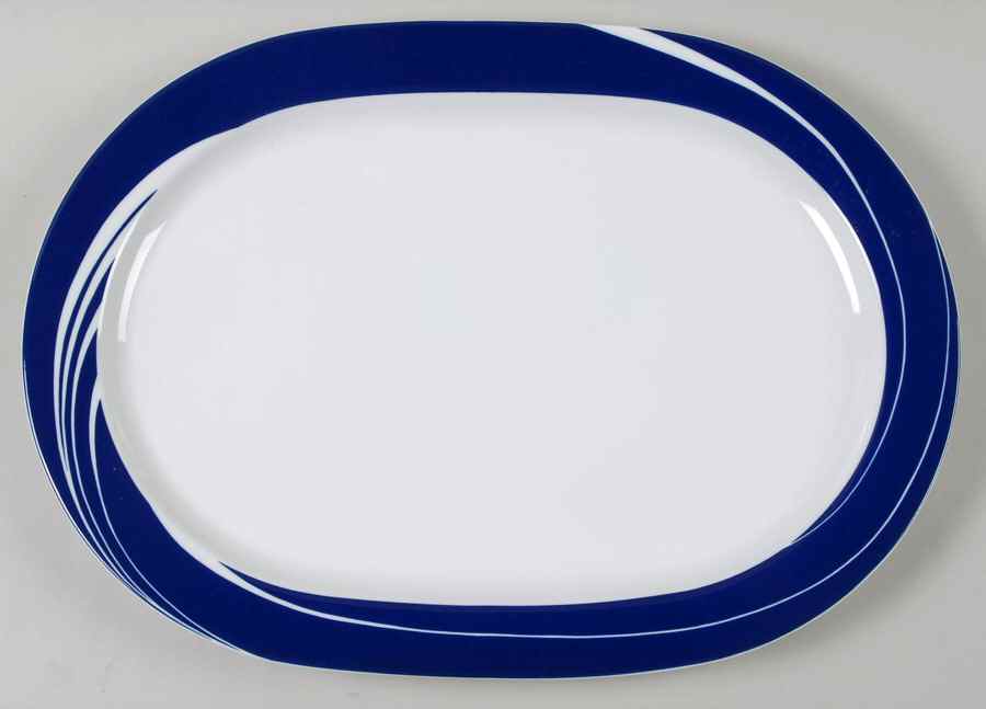 Cobalt Pearl 15" Oval Serving Platter by Block-1