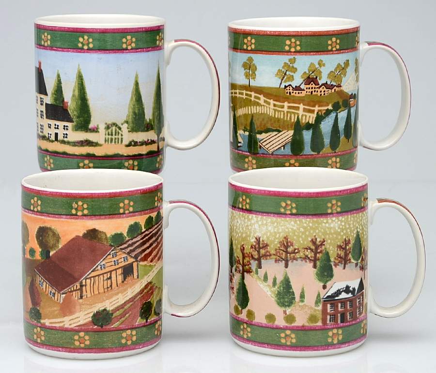 Country Village Mug - Set of 4 Motifs by Block-1
