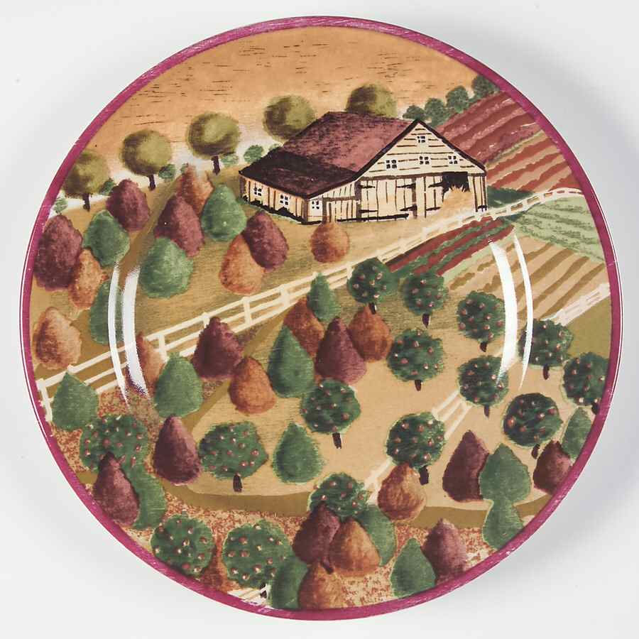 Country Village Dessert/Pie Plate by Block-1