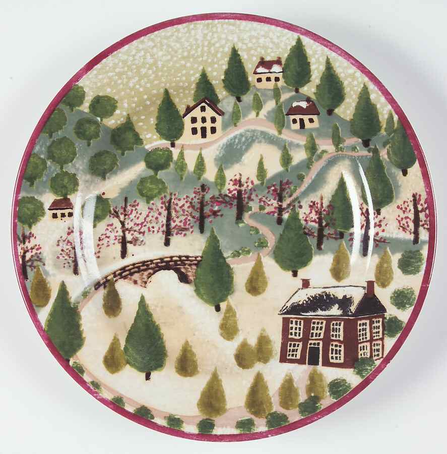 Country Village Dessert/Pie Plate by Block-1