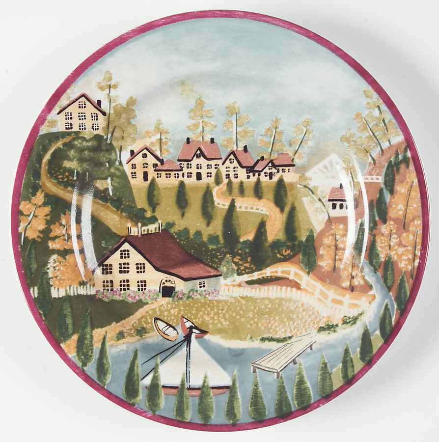 Country Village Dessert/Pie Plate by Block-1