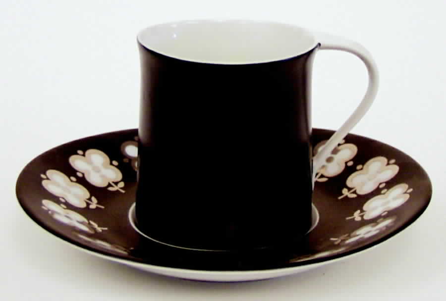 Creation Black Flat Cup & Saucer Set by Block-1
